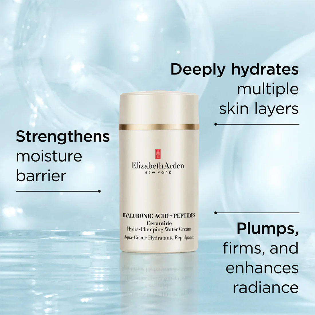 Hyaluronic Acid + Peptides Ceramide Hydra-Plumping Water Cream Crema Viso Idratante Rimpolpante - Image 2