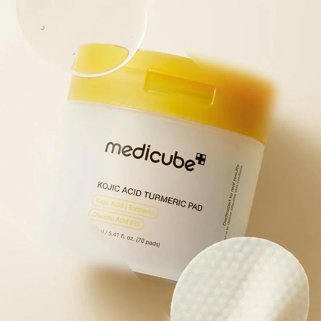 Kojic Acid Turmeric Pad Dischetti Esfolianti Illuminanti per Macchie Scure e Incarnato Uniforme - Image 3